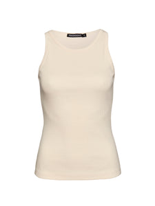 Freshlions Geripptes Basic Top in beige