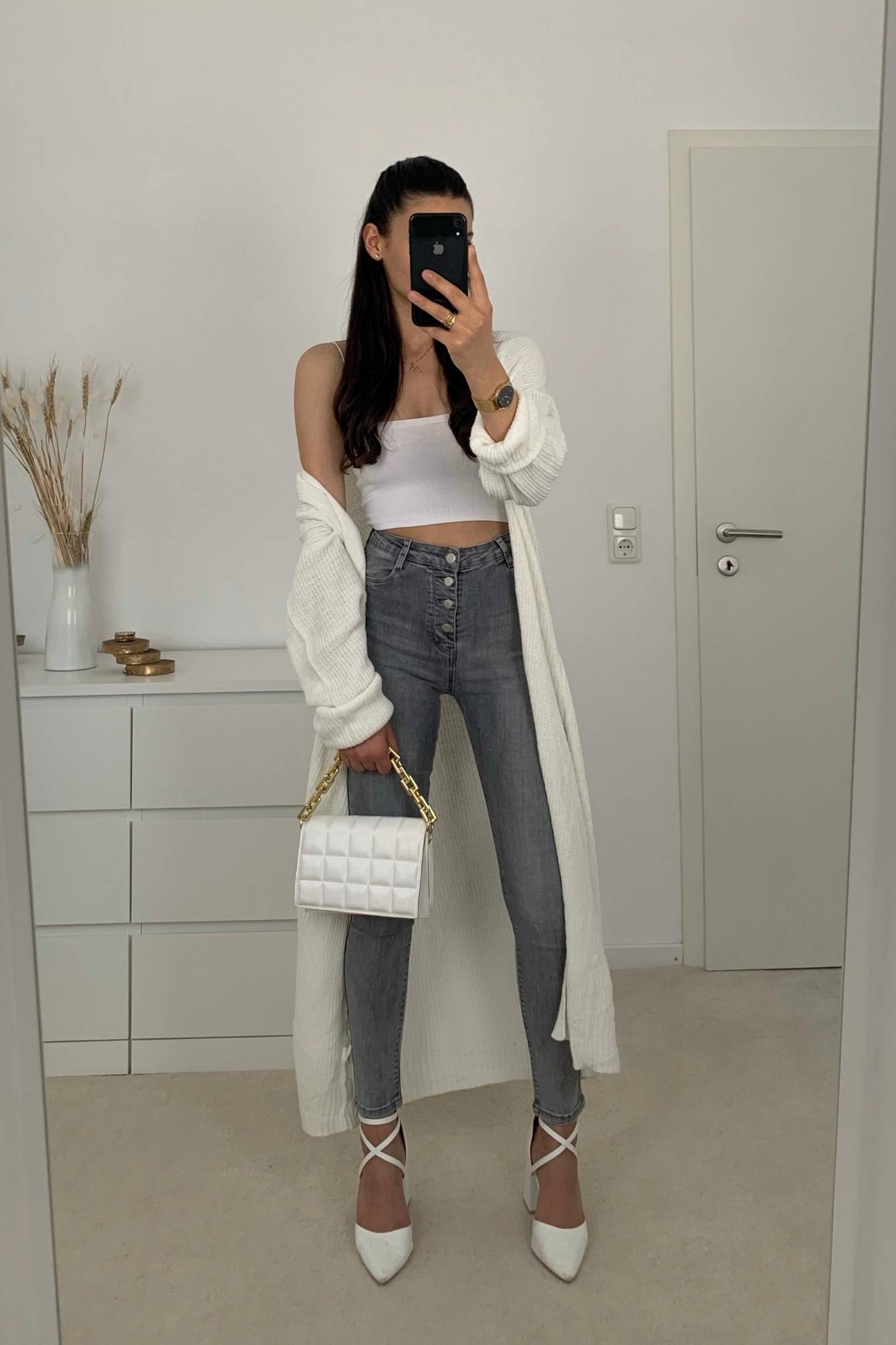 Highwaist Skinny Jeans in grau