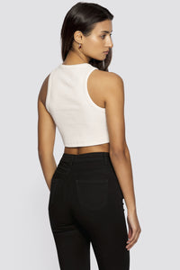 Freshlions Ribbed Basic Crop Top 'Asena' in creme