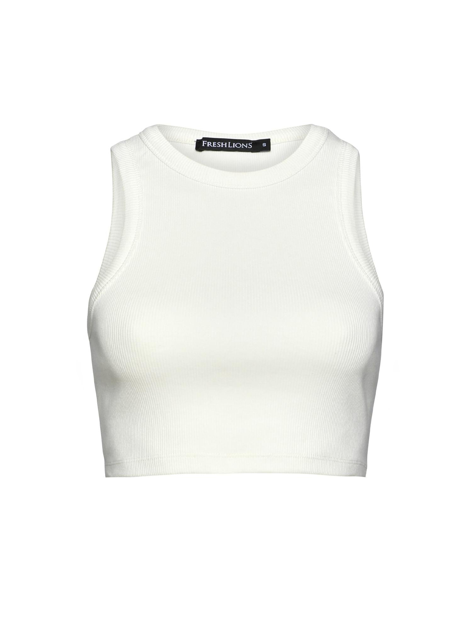 Freshlions Ribbed Basic Crop Top 'Asena' in creme