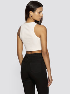 Freshlions Ribbed Basic Crop Top 'Asena' in creme