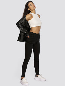 Freshlions Ribbed Basic Crop Top 'Asena' in creme