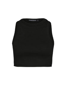 Freshlions Ribbed Basic Crop Top 'Asena' in schwarz