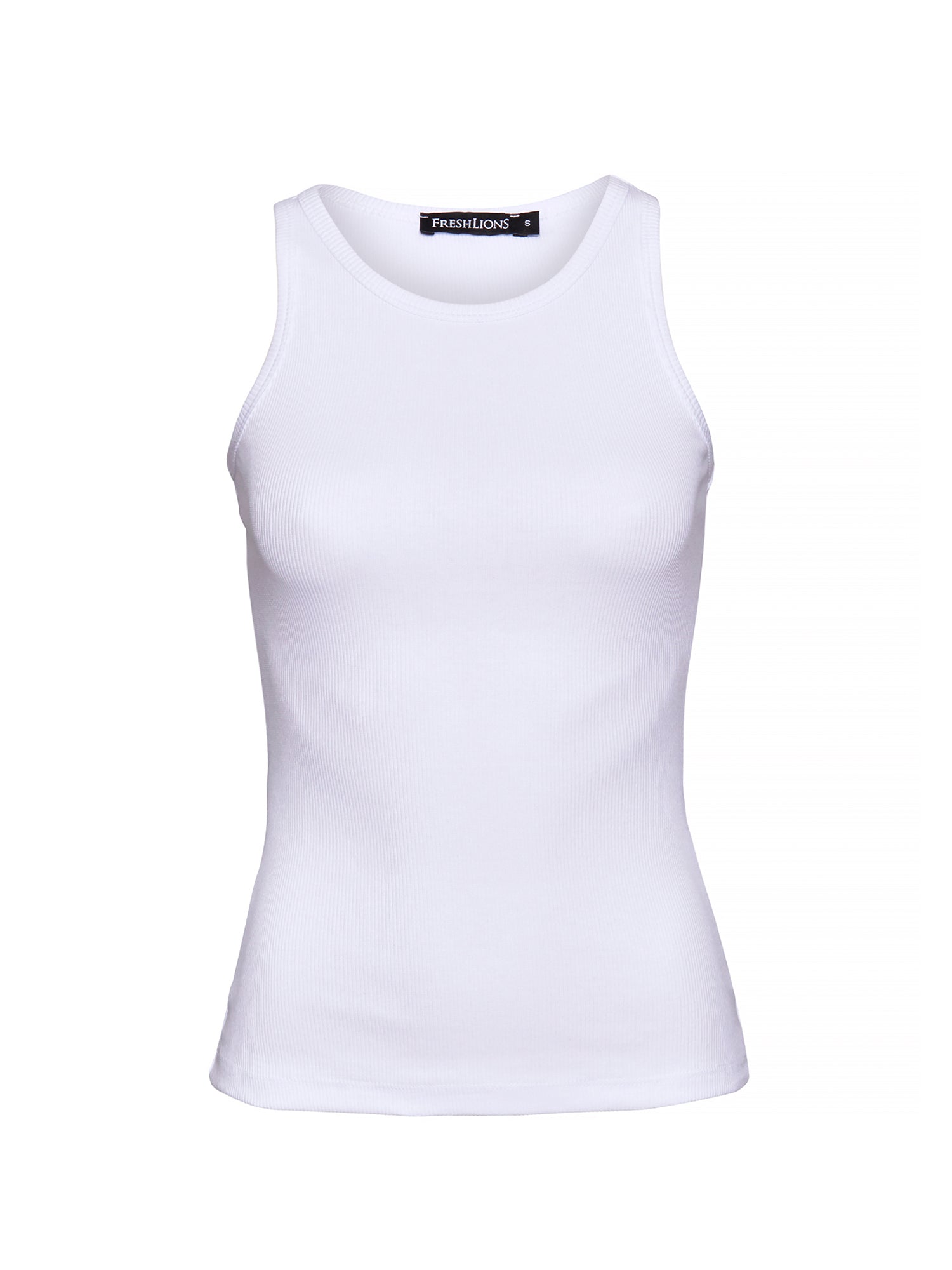 Freshlions Geripptes Basic Top in weiss