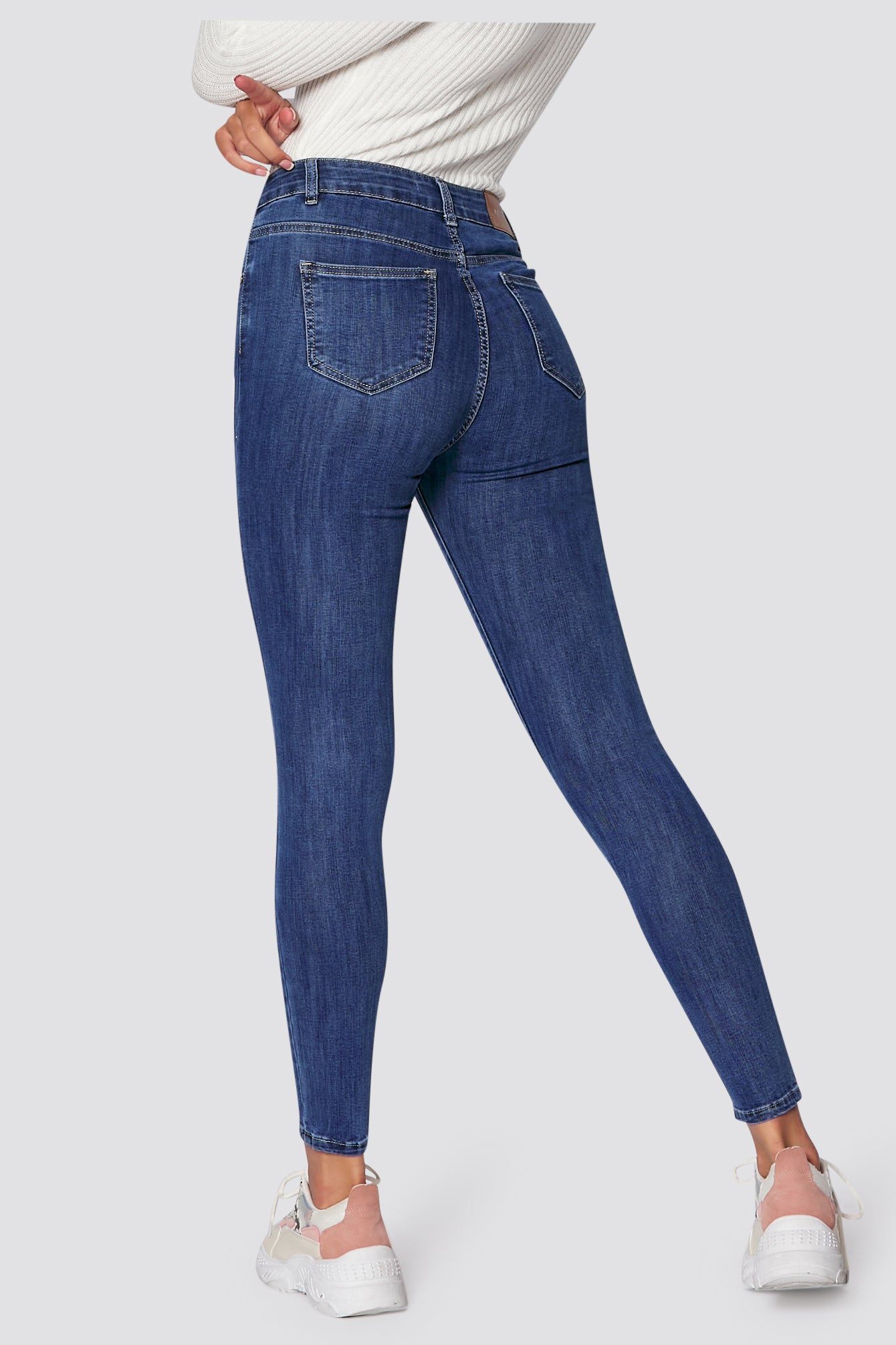 Slim Highwaist-Jeans in dunkelblau