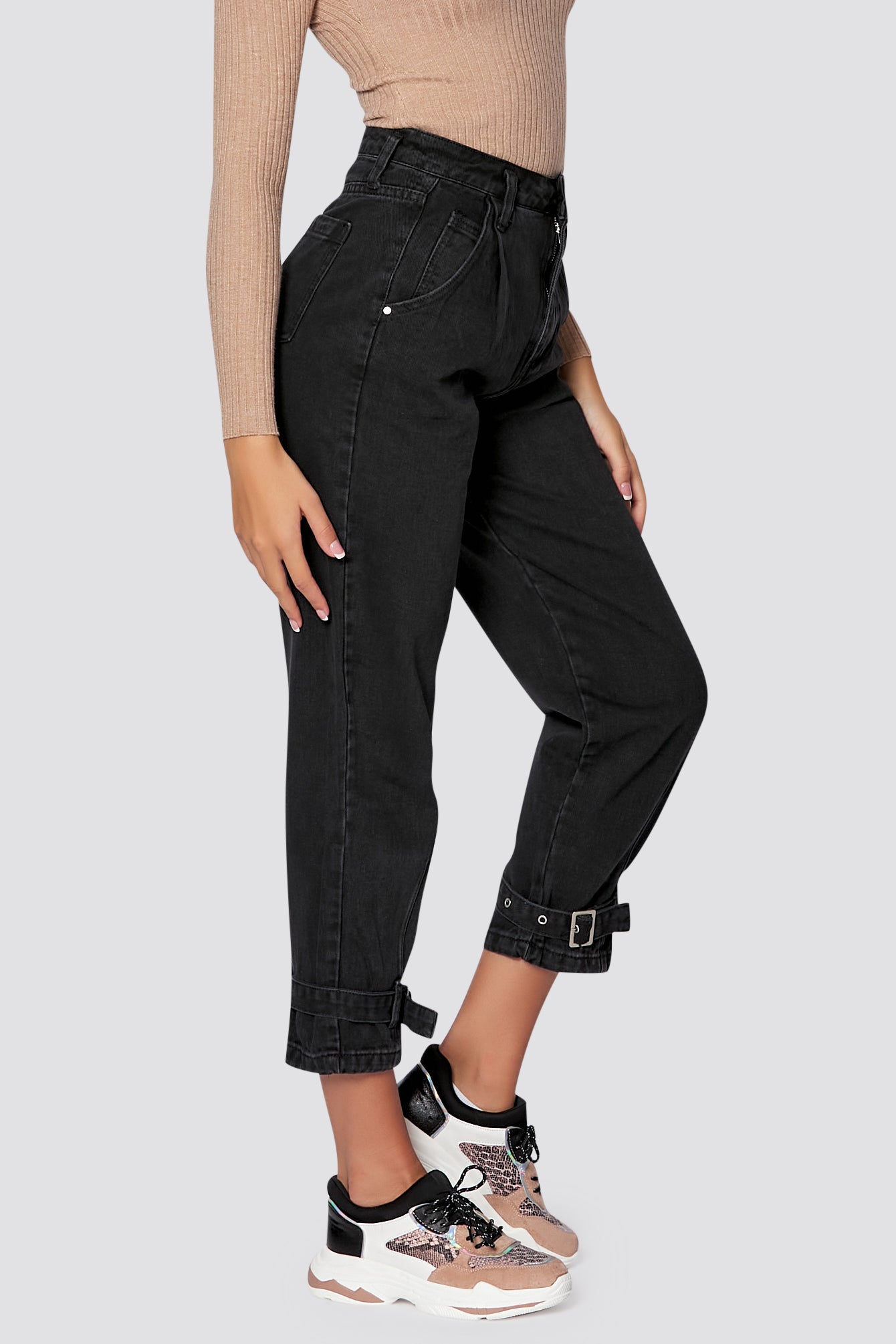 Balloon Fit Jeans in schwarz