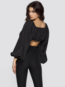 Freshlions Off Shoulder Top mit Ballon Ärmel in schwarz