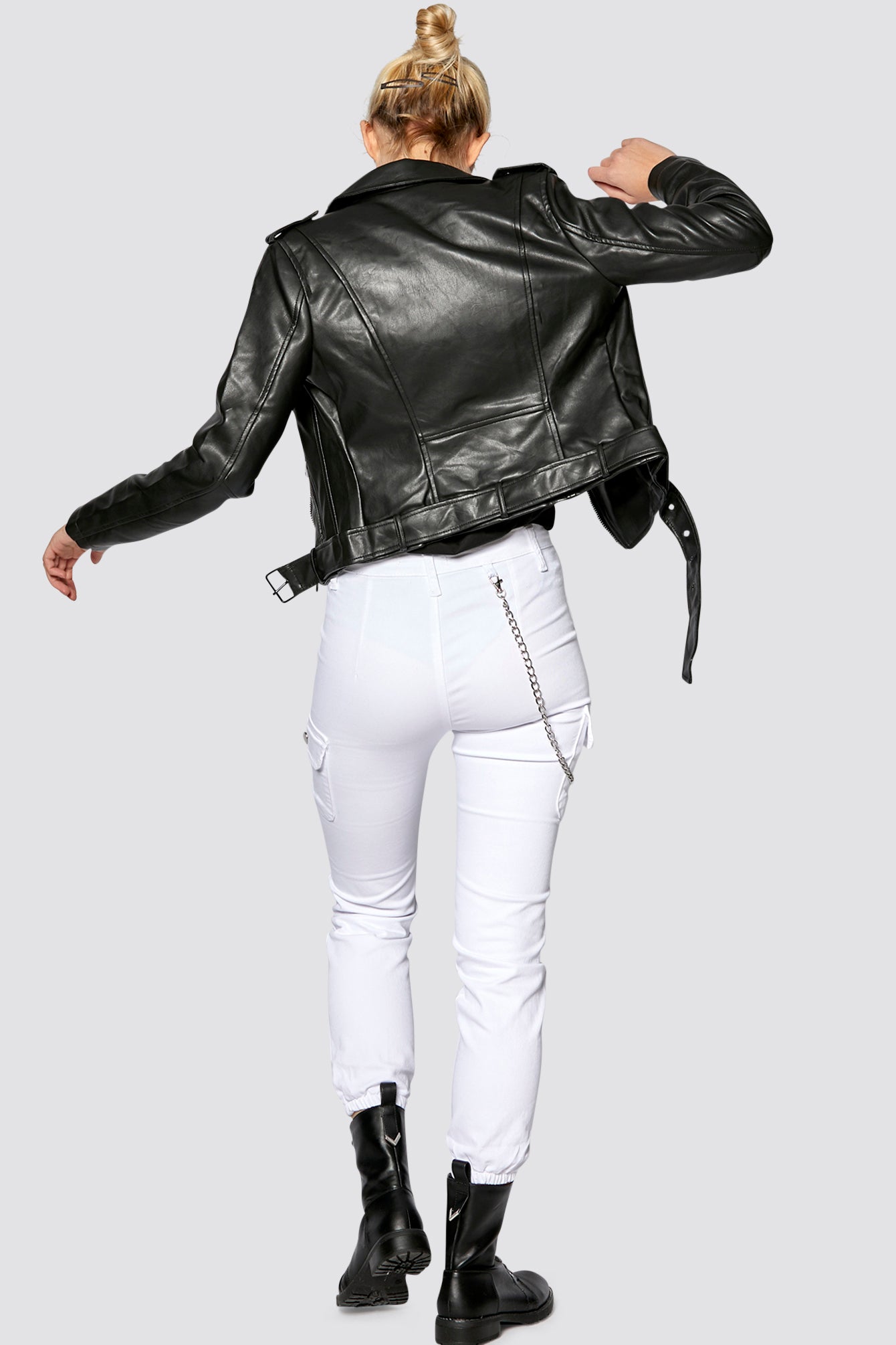 Kunstleder Biker Jacke