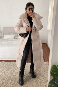 Lange Jacke in beige