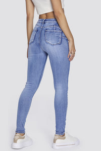 Hellblaue Push Up Skinny Jeans 'Ayla'