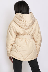 Freshlions Puffer Jacke mit Bindegurt