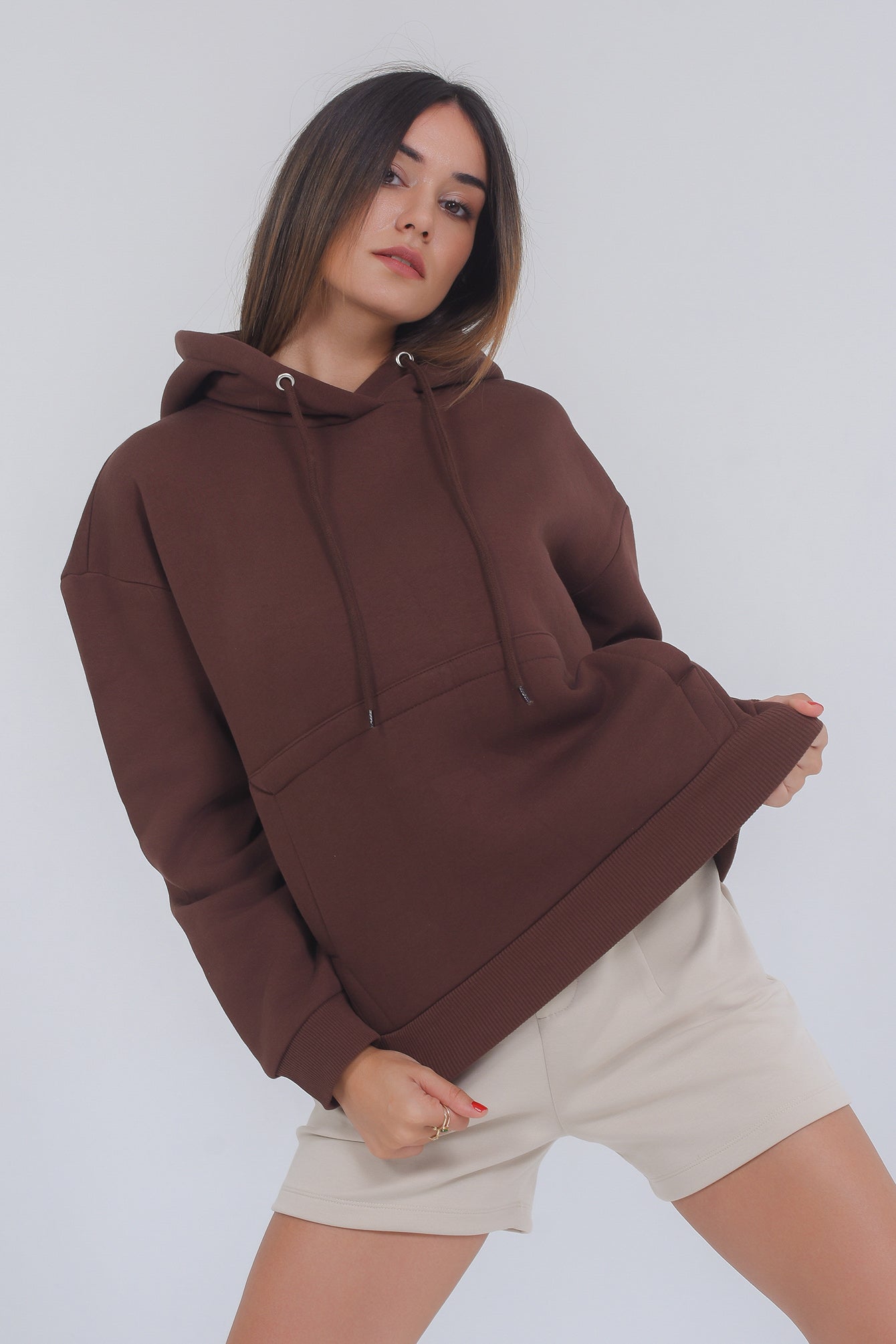 Freshlions Oversize Hoodie in braun "Lina"