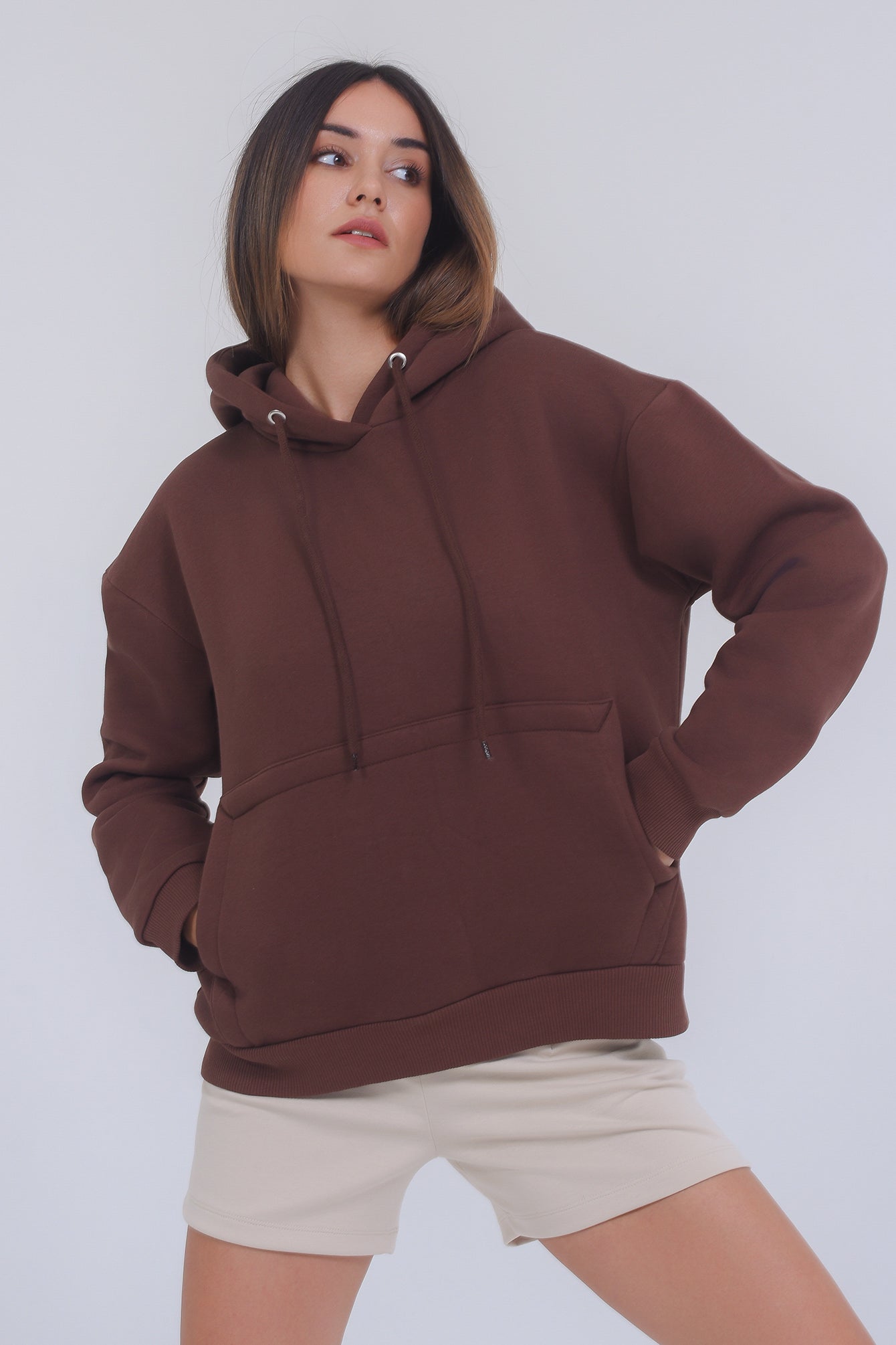 Freshlions Oversize Hoodie in braun "Lina"