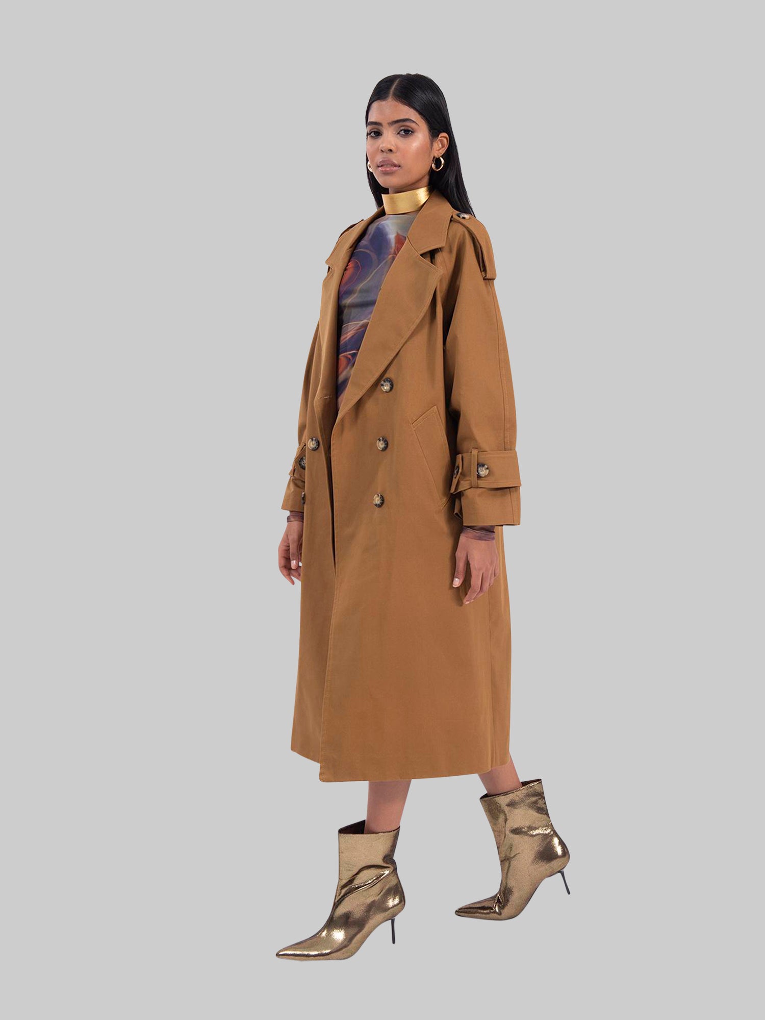 Freshlions Langer Trenchcoat Mantel