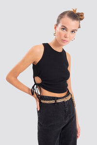 Freshlions Geripptes Crop Top