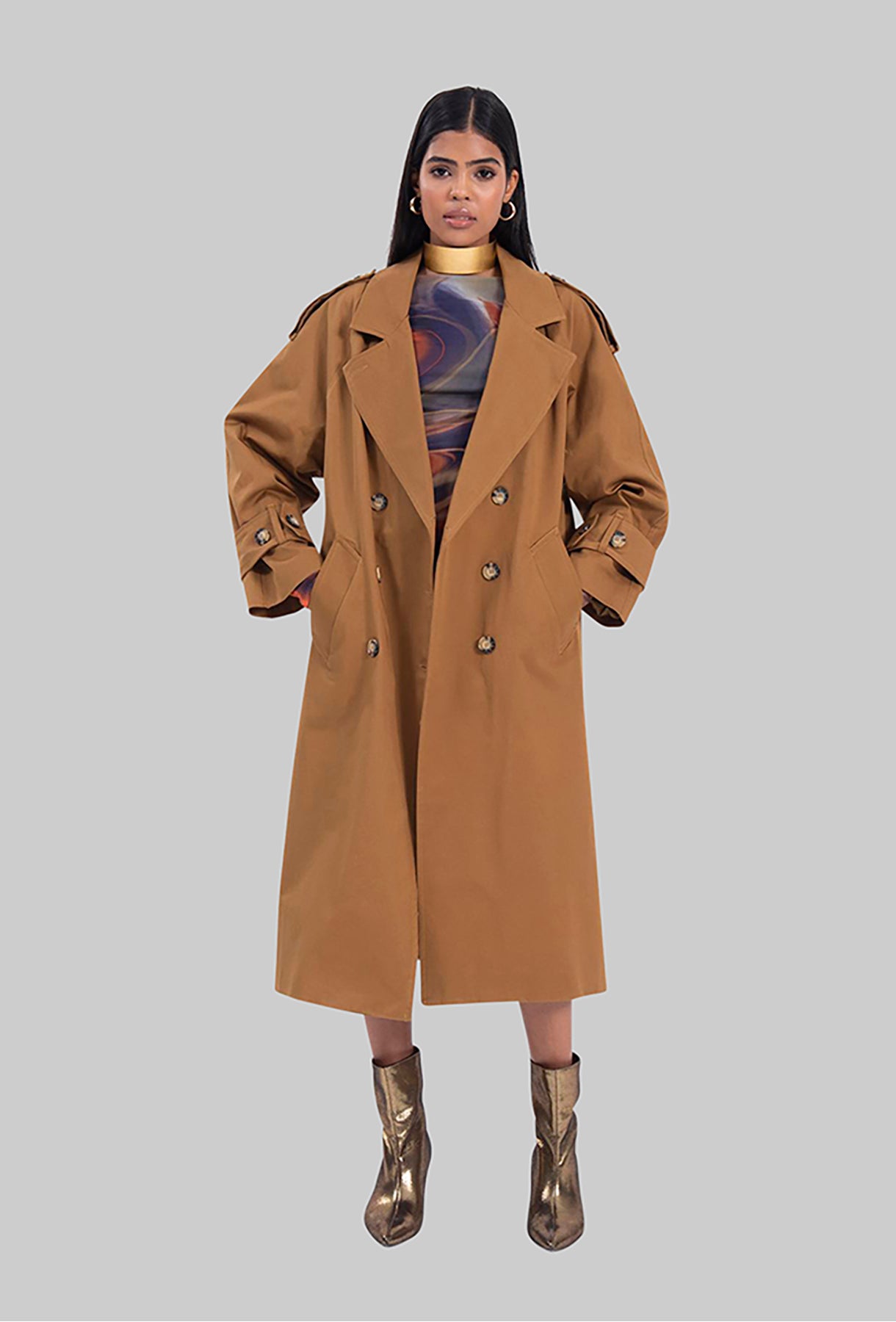 Freshlions Langer Trenchcoat Mantel