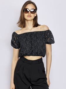 Blumenmuster Top off-shoulder