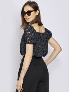 Blumenmuster Top off-shoulder