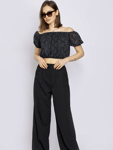 Blumenmuster Top off-shoulder