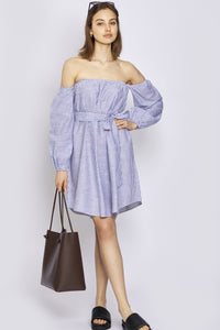 Gestreiftes Off-Shoulder Kleid