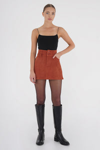 Freshlions Corduroy Side Slit Mini Skirt