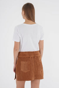 Freshlions Corduroy Side Slit Mini Skirt