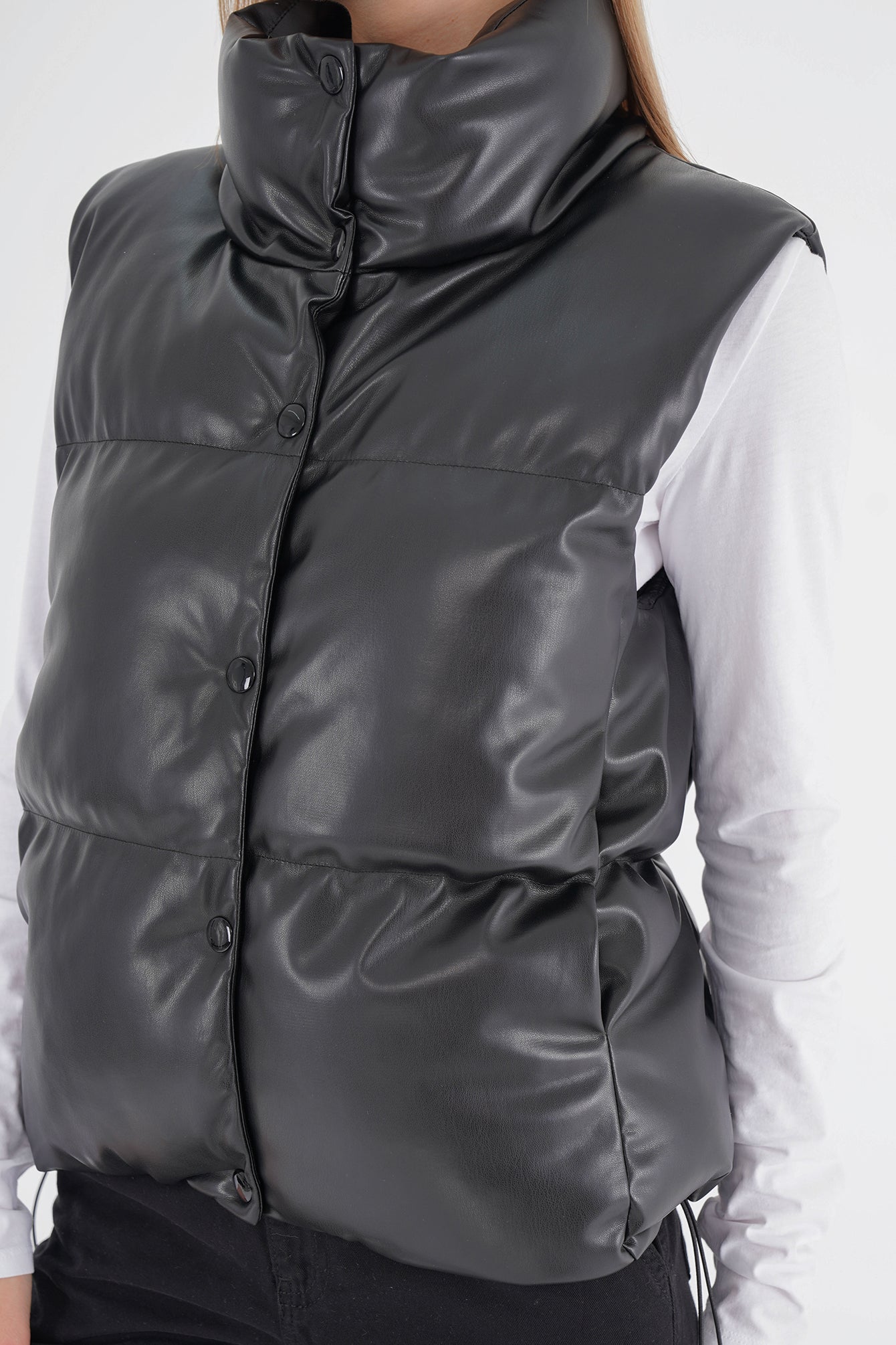 Freshlions Leather Puffer Vest