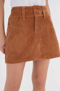 Freshlions Corduroy Side Slit Mini Skirt