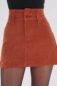 Freshlions Corduroy Side Slit Mini Skirt