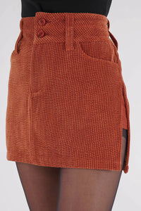 Freshlions Corduroy Side Slit Mini Skirt