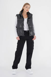 Freshlions Leather Puffer Vest