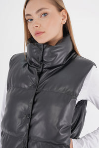 Freshlions Leather Puffer Vest