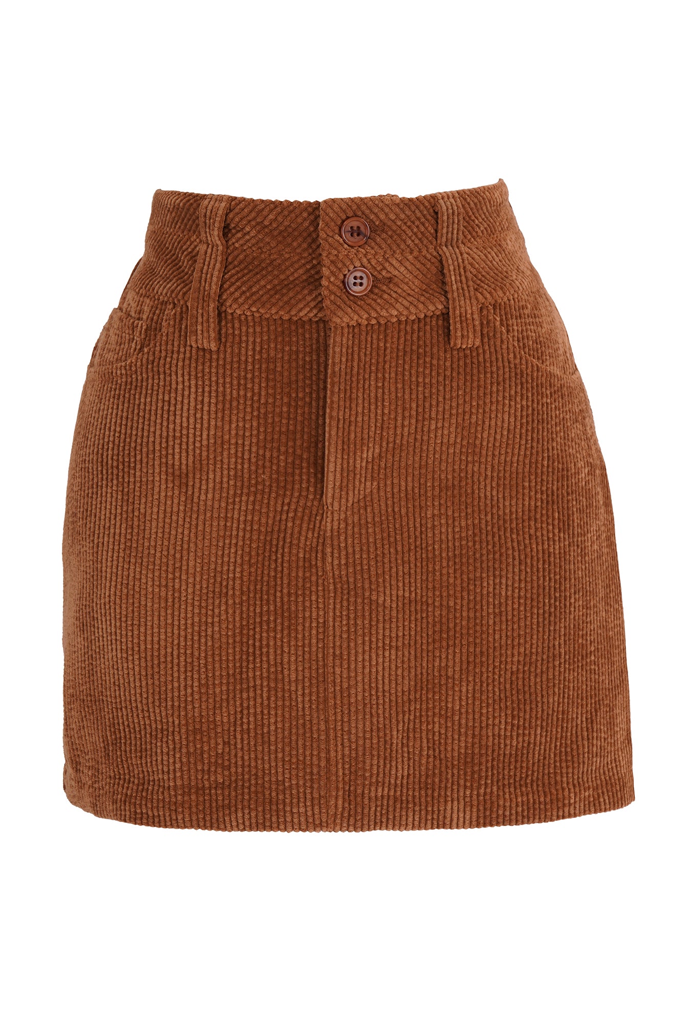 Freshlions Corduroy Side Slit Mini Skirt