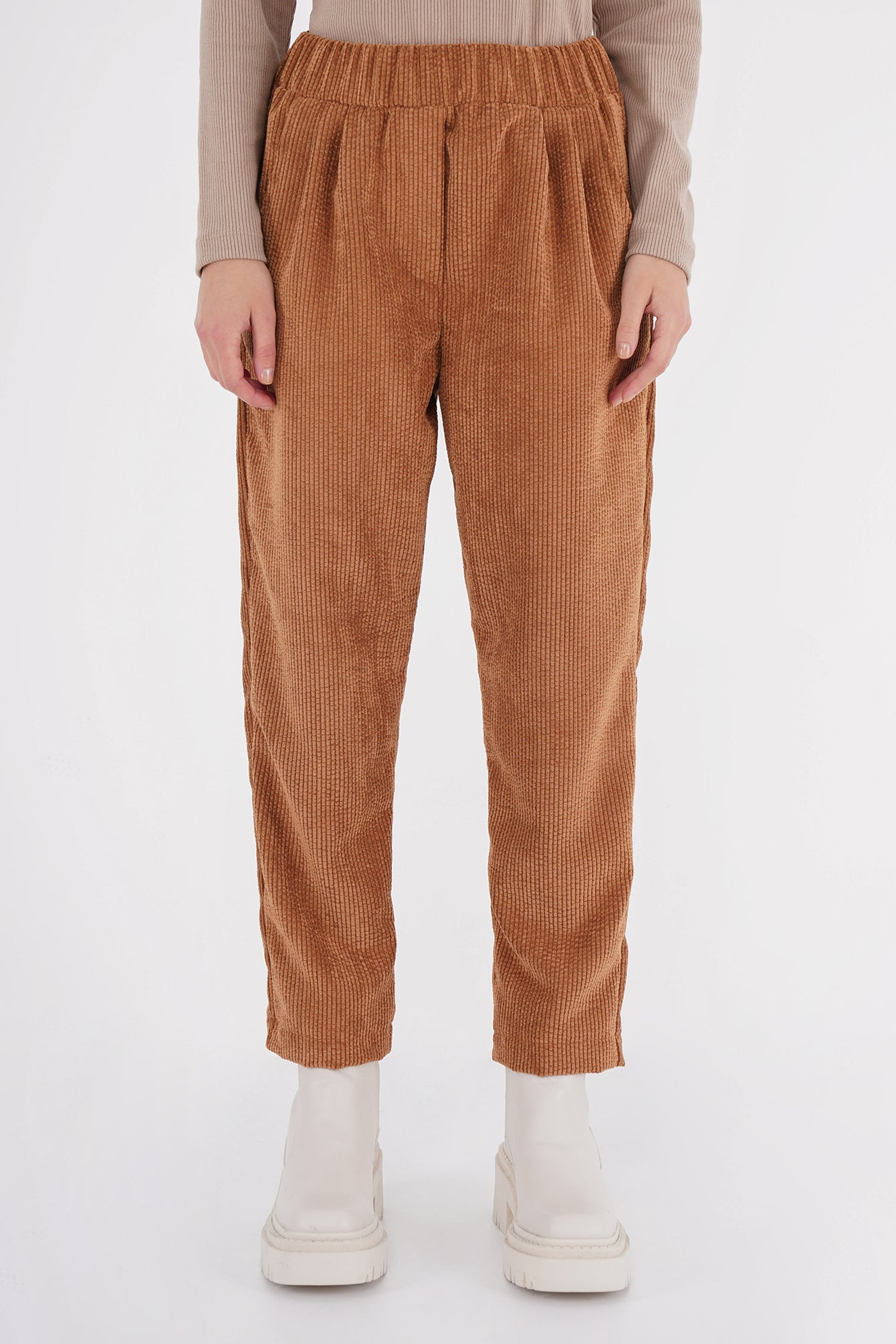 Freshlions Elastic Waist Corduroy Trousers