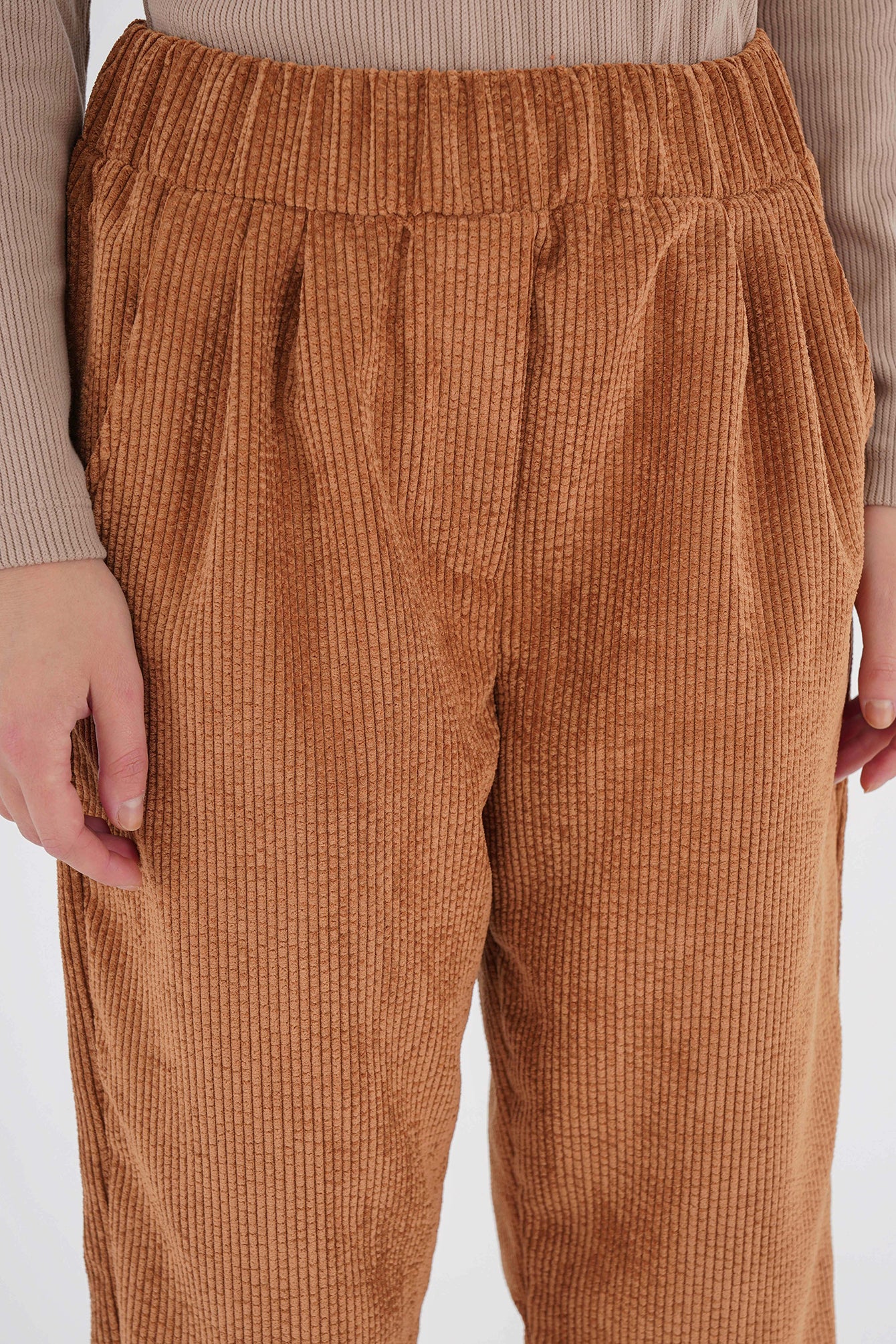 Freshlions Elastic Waist Corduroy Trousers