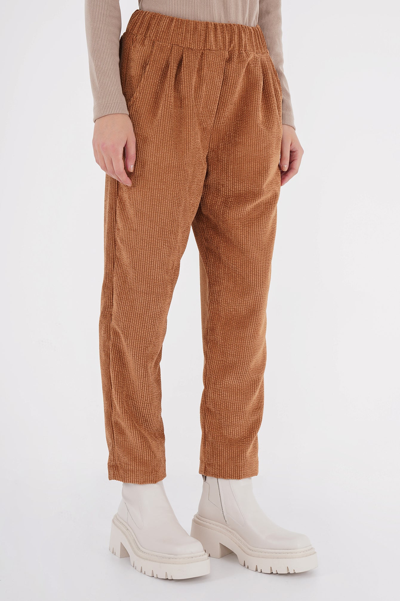 Freshlions Elastic Waist Corduroy Trousers