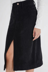 Freshlions Corduroy Slit Midi Skirt