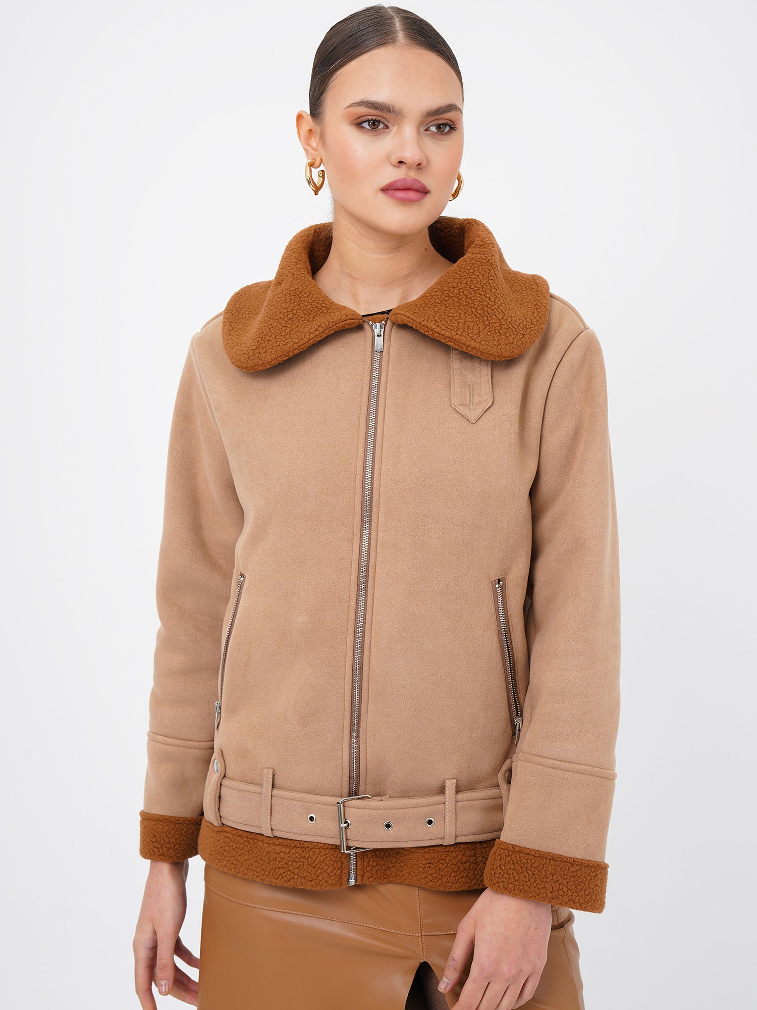 Freshlions Suede Zipper Coat