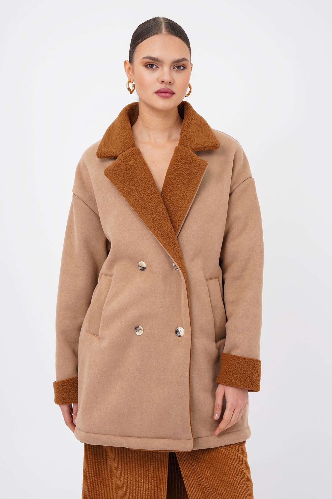 Freshlions Suede Button Coat