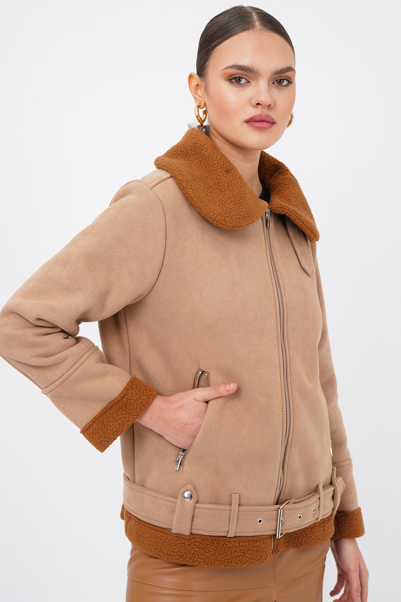 Freshlions Suede Zipper Coat