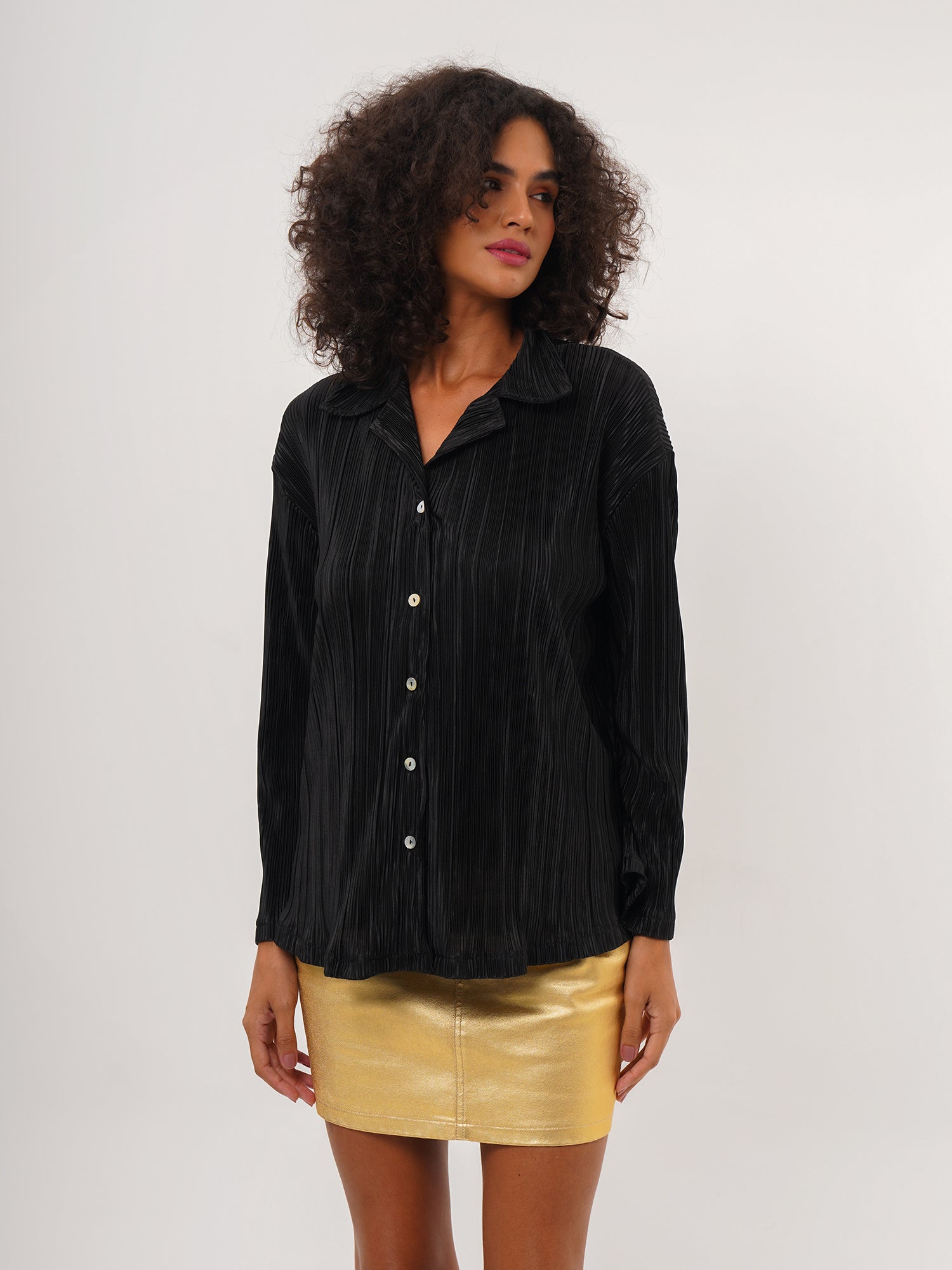 Freshlions Satin Pleated Shirt